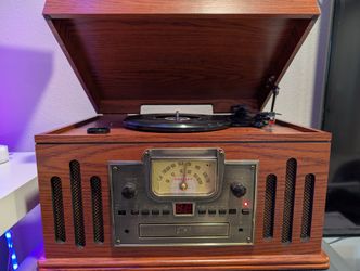 Crosley CR704D-PA Musician 3-Speed Turntable with Radio, Cd/Cassette Player, Aux-in and Bluetooth, Paprika