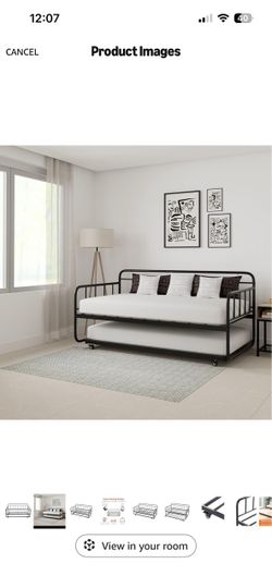 Twin Daybed and Trundle Bed Frame Set