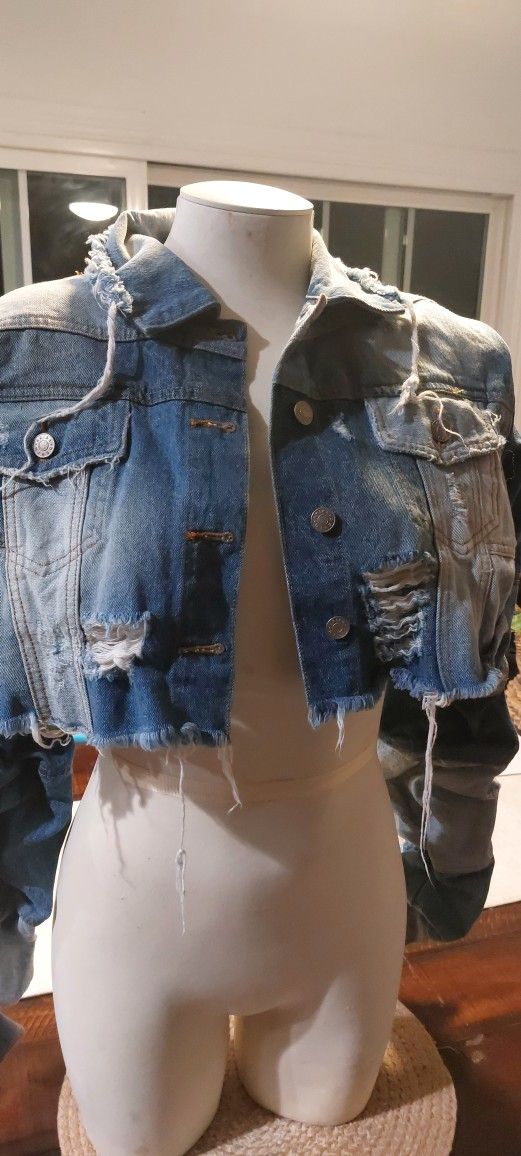 Women Denim Jacket Akira Brand Destres Style Sz M