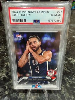 2024 Topps Now Stephen Curry Olympics Basketball USA Night Night PSA 10