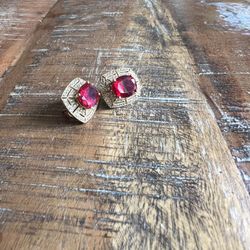 Red Ruby Ring Earings