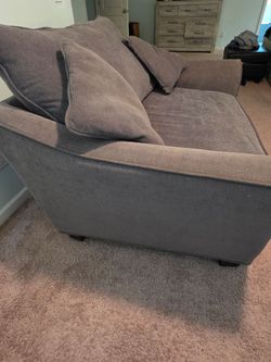 Bluish-gray loveseat/chair