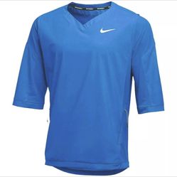 New Nike MLB Baseball Jacket Short Sleeve Shirt Cage Royal Blue Medium 