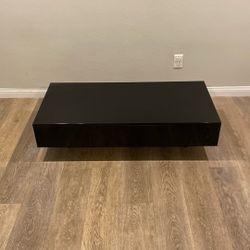 Black Gloss Monolith Coffee Table And Wall Art