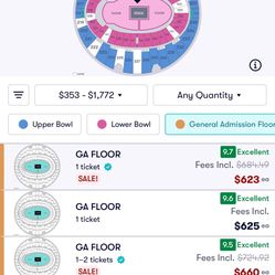 1 GA floor Seat To Billie Eilish Tn 12/20