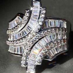 VALENTINES Day ❤️ Elegant Baguette Statement Ring Sizes 6/7/8/9/10 *See My Other 800 Items *