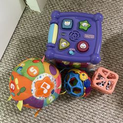 4 baby toys bundle vtech lil critters roll and discover ball & learning cube