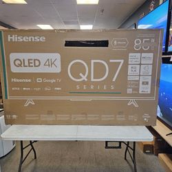 HISENSE 85 INCH QLED TV'S 144HZ FULL ARRAY 85QD75N IN STOCK W/WARRANTY - PAYMENT PLANS