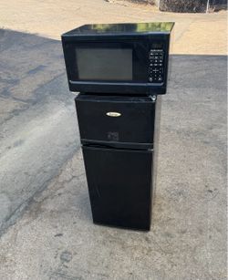Mini fridge household refrigerator freezer tall and micro wave $180 firm for both (free local delivery)