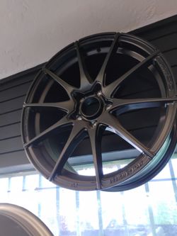 18x8 black rims 5 lug 5x114 on new set of tires 225 45 18