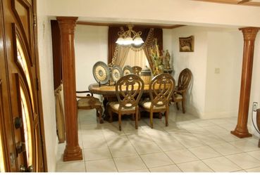 Ornate Wood Dining Table and Chair Set