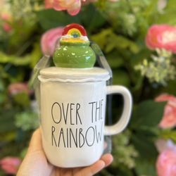 rae dunn over the rainbow mug topper