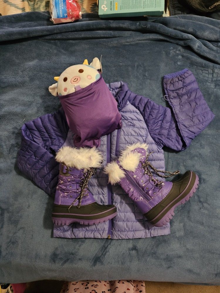 Kriver Purple Girls Snow Boots L.L. Bean Jacket