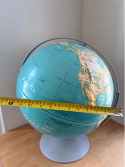 Vintage Nystrom School Globe (1992 crossover map) Raised sculptural relief
