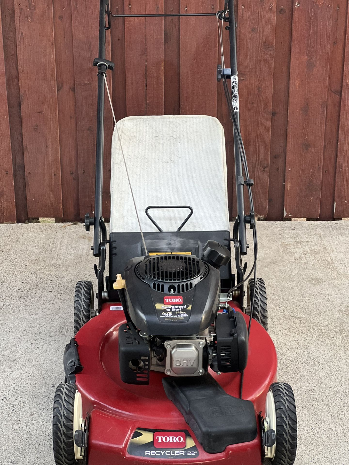 Walk Behind Toro Lawn Mower 149cc Push Mower Toro Recycler With