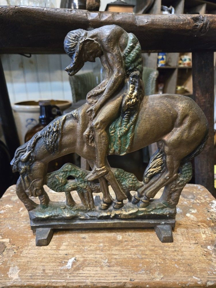 Vintage Cast Iron "End Of Trail" Doorstop