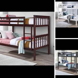 GREAT DEAL TWIN TWIN WOODEN BUNK BED