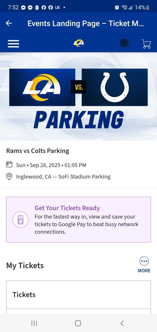 Rams Vs Colts Parking