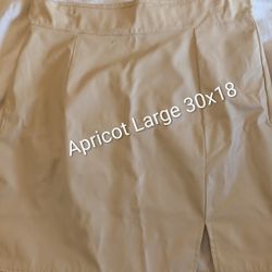 New W/ Tags Apricot Fully Lined Faux Leather Skirt Size Large 30x18 By Trends On Main, Slit Side Front, Zipper Rear, 95% Polyester, 5% Spandex