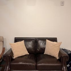Faux Leather Loveseat
