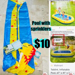 $10 Brand new inflatable Kids Dinosaur Pool  with sprinklers for 3 to 12 years old,sand box etc