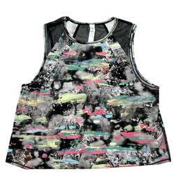 Lululemon Sculpt Cropped Tank Top Paint Drift Multi Mesh Panel Size 6