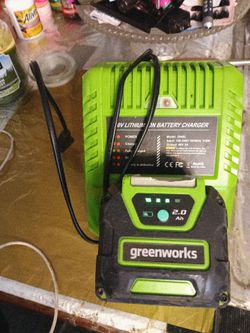 Greenworks Charger and battery 40v 2.0 ah $60