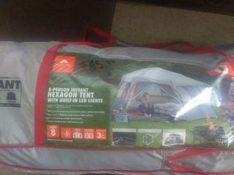 8 person instant hexagon tent with built-in led light.