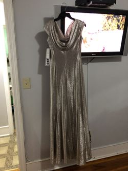 Long dress silver powder color size 4-5