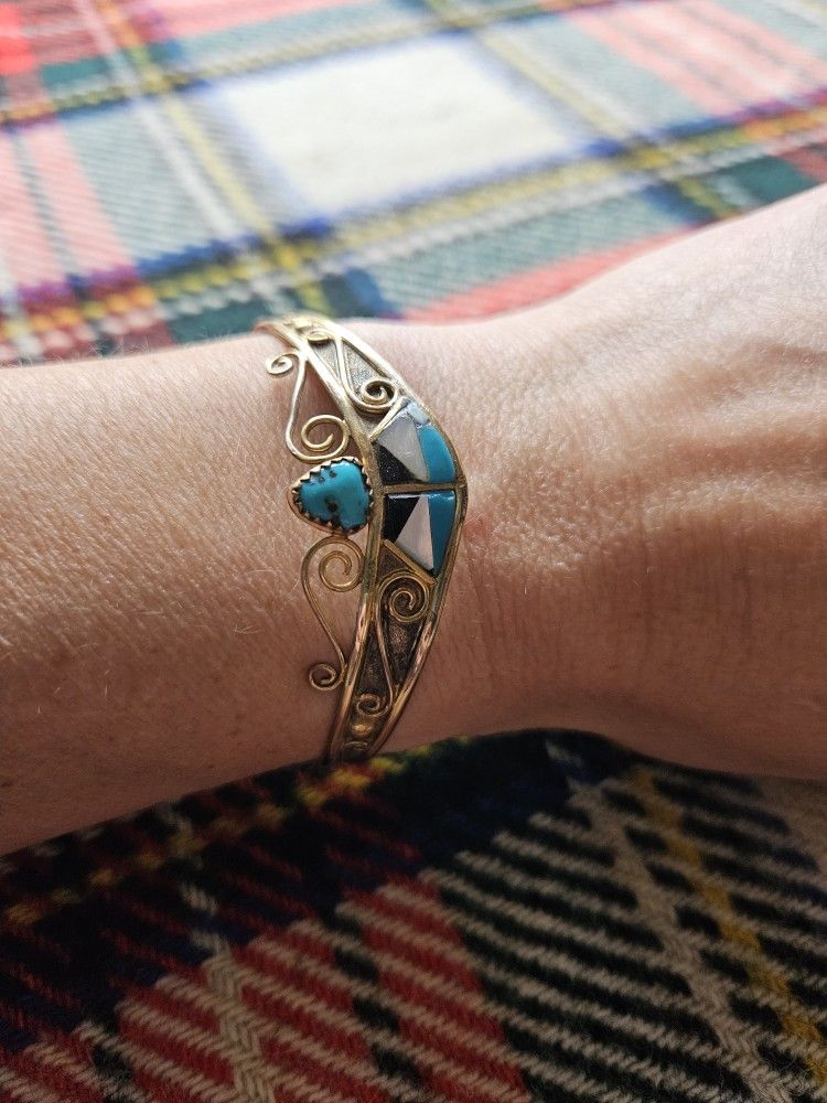 Vintage Turquoise Gold Filled Cuff NO OFFERS