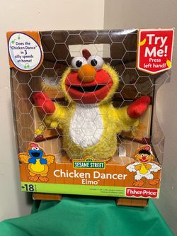 Vintage Fisher-Price Sesame Street Chicken Dancer Elmo Plush Toy 2003 New C2260