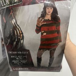 WOMEN- 2XL- Freddy Krueger Halloween Costume Complete Set