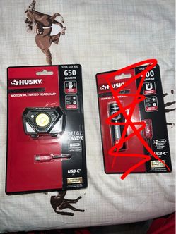Husky 650 Lumen Dual Power Headlamp with Motion Sensor &  Rechargeable
