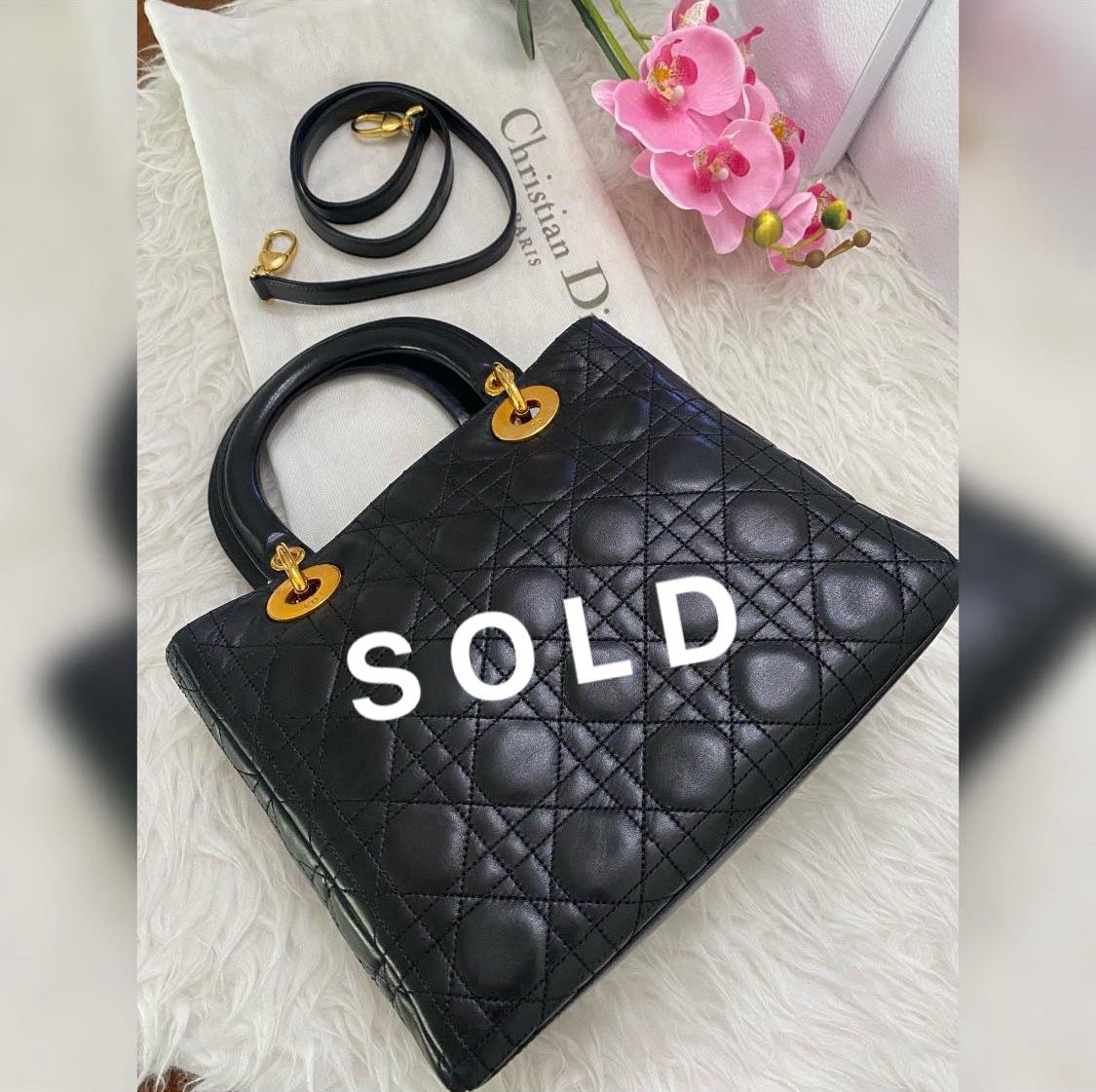 SOLD!Christian Dior MEDIUM LADY DIOR BAG
