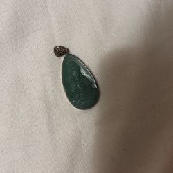 Aventurine Quan Yin Silver Pendant