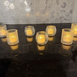 Glass Candle Holder votives LED Lights