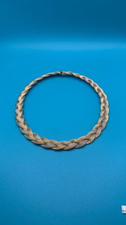 18k 3T Braided Necklace 51.6G 16”