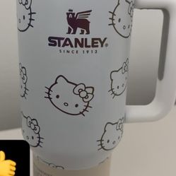All white hello Kitty cup