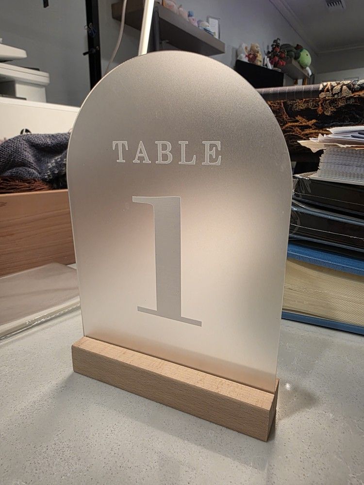 Frosted White Wedding Table Numbers