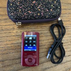 Sony Walkman Mp3 Digital Player, Purple Sparkle Case & Charger