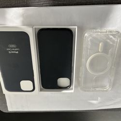 iPhone 13 Leather Case / iPhone 15 Clear Protective Case