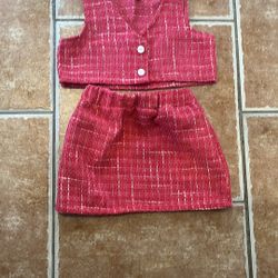 SHEIN Pink And White Tweeted Matching Set