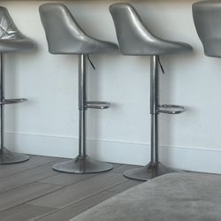 4 Silver Bar Stools NEED GONE TODAY
