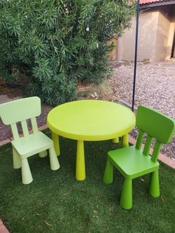 IKEA MAMMUT Kids Table and 2 Chairs