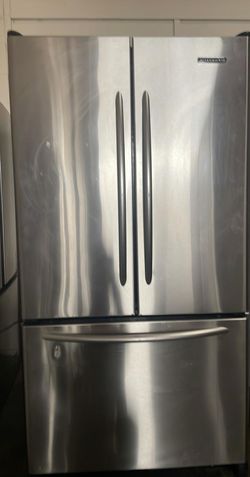 Kitchen Aid 3 Door Stainless Steel Fridge
