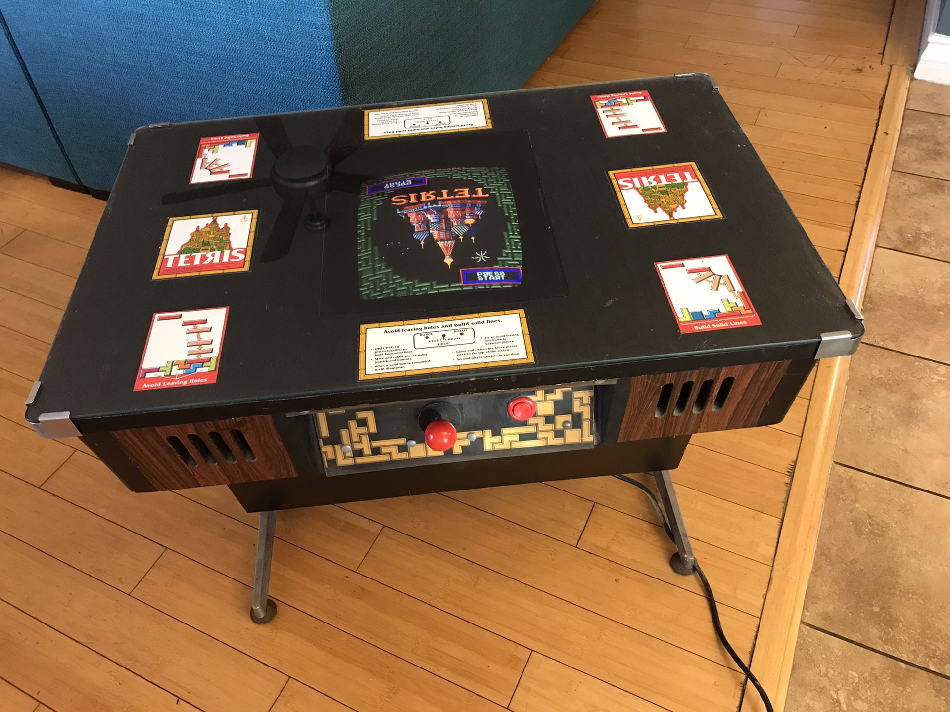 Original Tetris Atari Games 1987 arcade cocktail table cabinet - rare