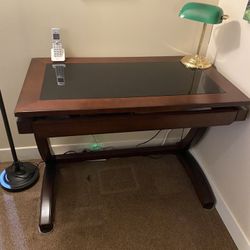 Desk and matching side table with chair