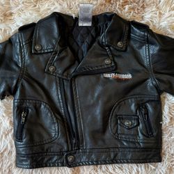 Harley Davidson Toddler Faux Leather Biker Jacket 24 Months