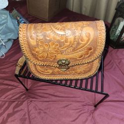 Vintage Hand Tooled Leather Purse.