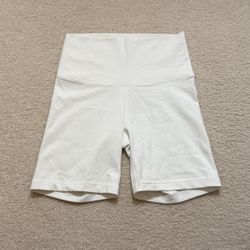 Aritzia TNA White Biker Shorts